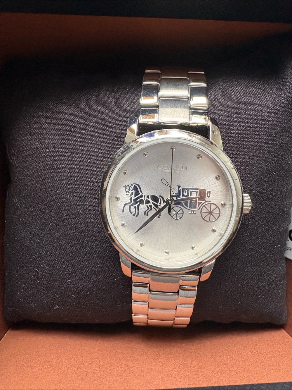 Coach Stainless Steel woman’s Carriage Dial  Watch NWT